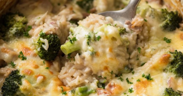 One-Pot Broccoli, Chicken, and Rice Casserole