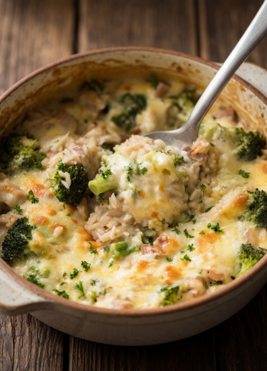 One-Pot Broccoli, Chicken, and Rice Casserole