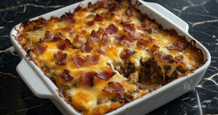 Low-Carb Bacon Cheeseburger Casserole