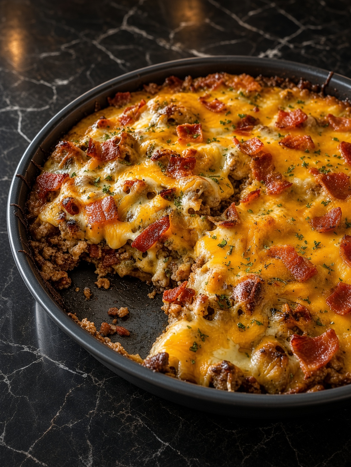 Low-Carb Bacon Cheeseburger Casserole