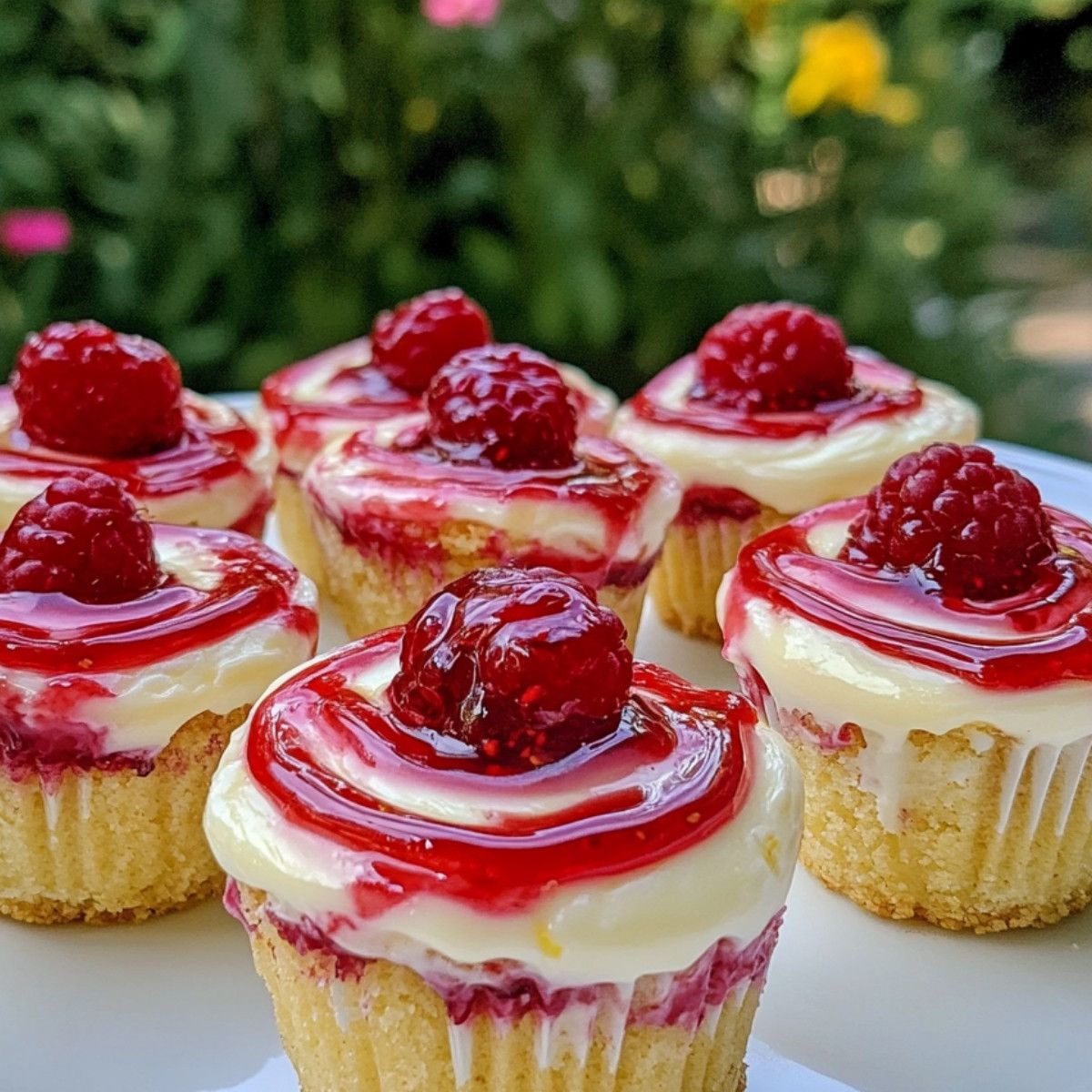 Luscious Lemon Raspberry Swirl Cheesecake Cups