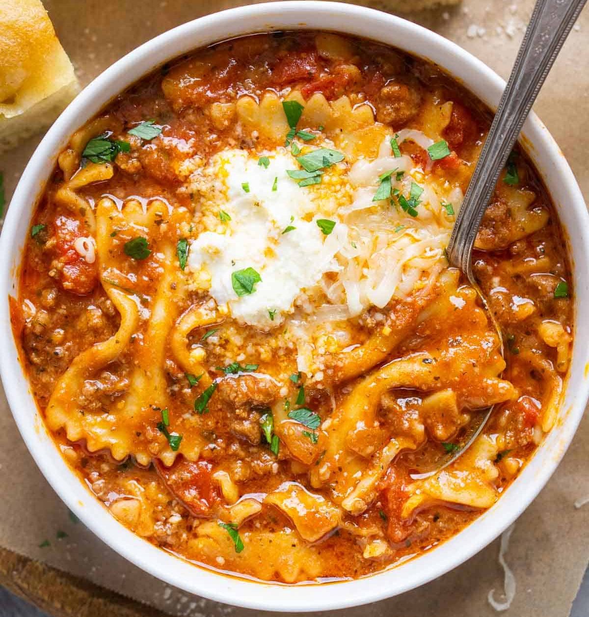 Creamy One Pot Lasagna Soup
