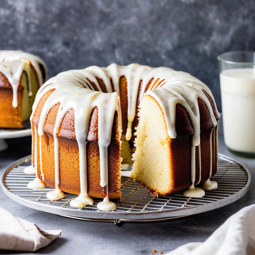 Vanilla Buttermilk Pound Cake with Cream Cheese Glaze