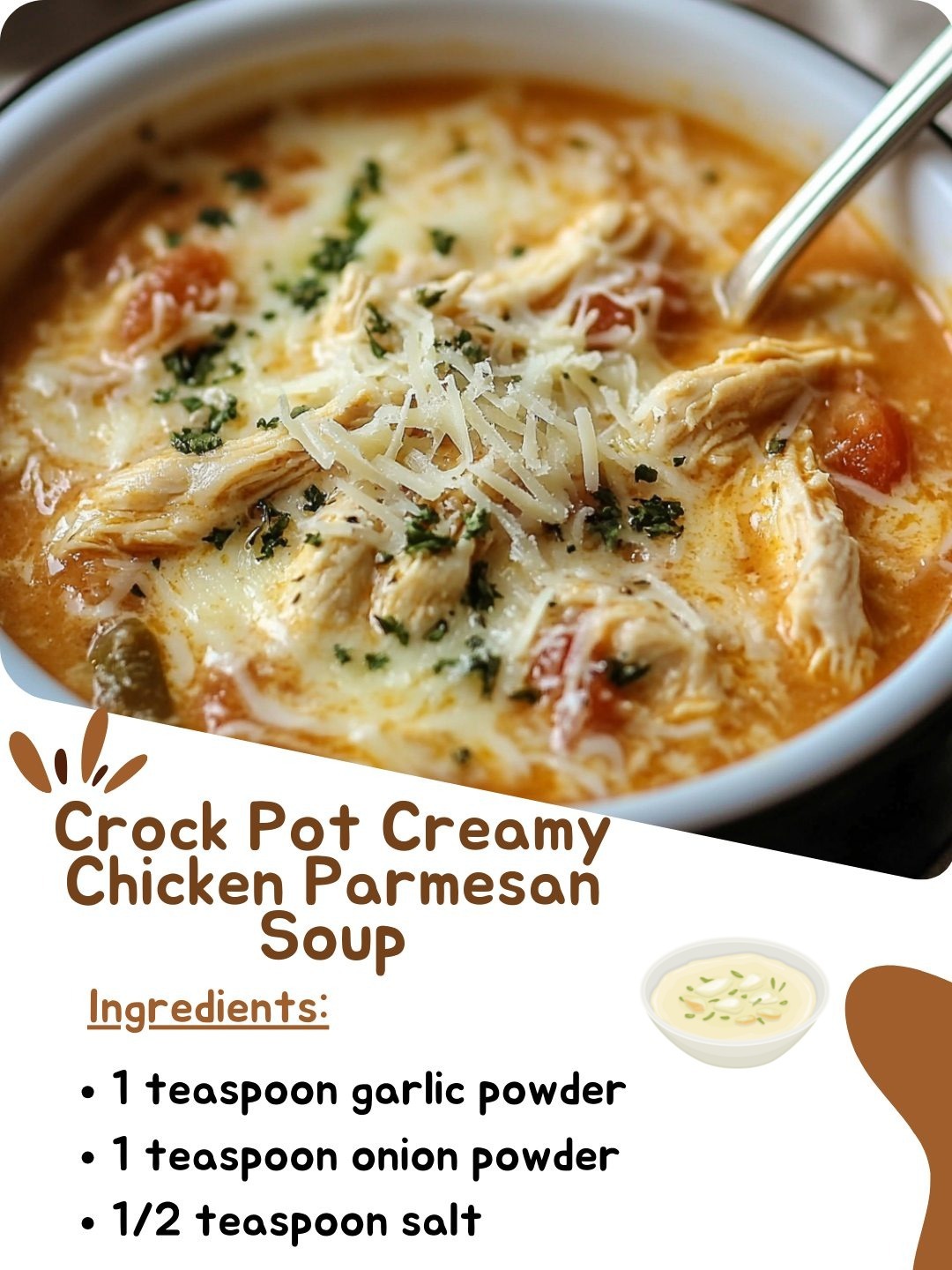 Crock Pot Creamy Chicken Parmesan Soup
