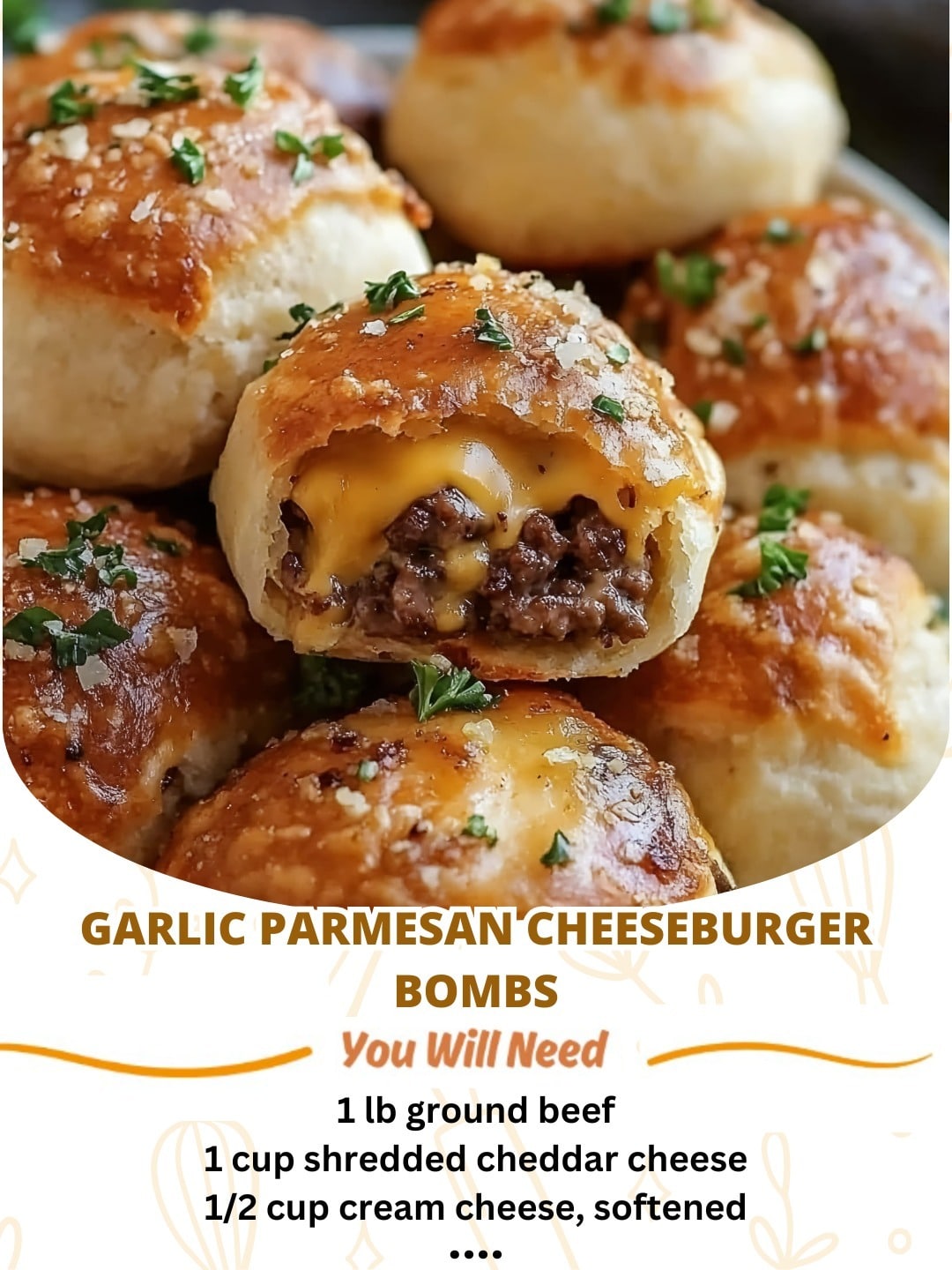 Garlic Parmesan Cheeseburger Bombs!!!
