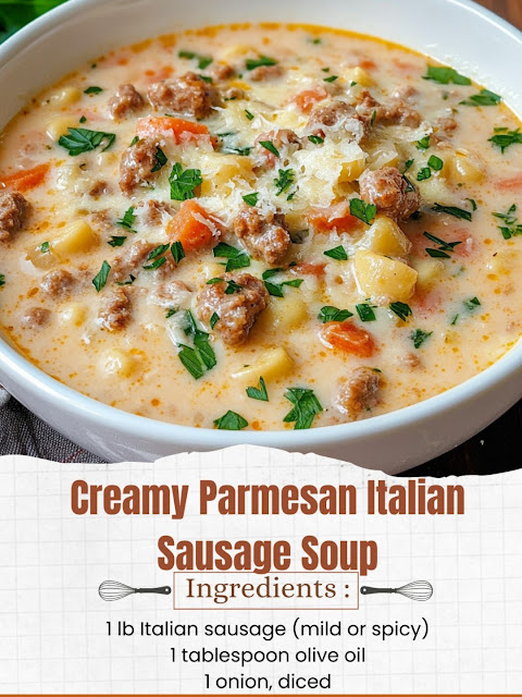 Creamy Parmesan Italian Sausage Soup