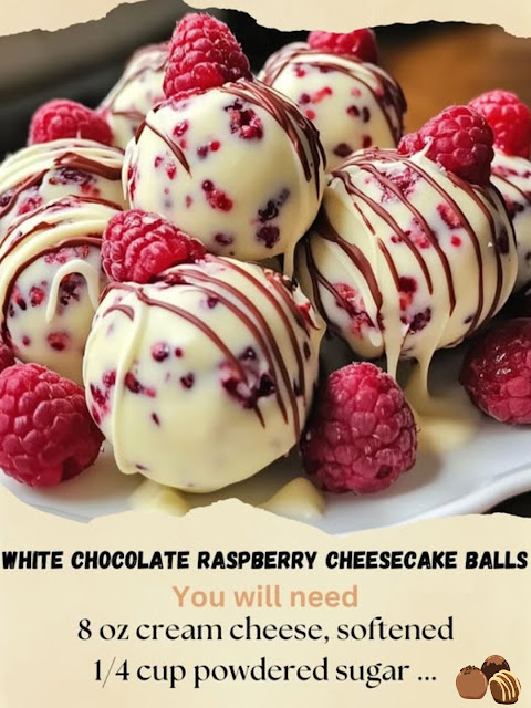 White Chocolate Raspberry Cheesecake Balls