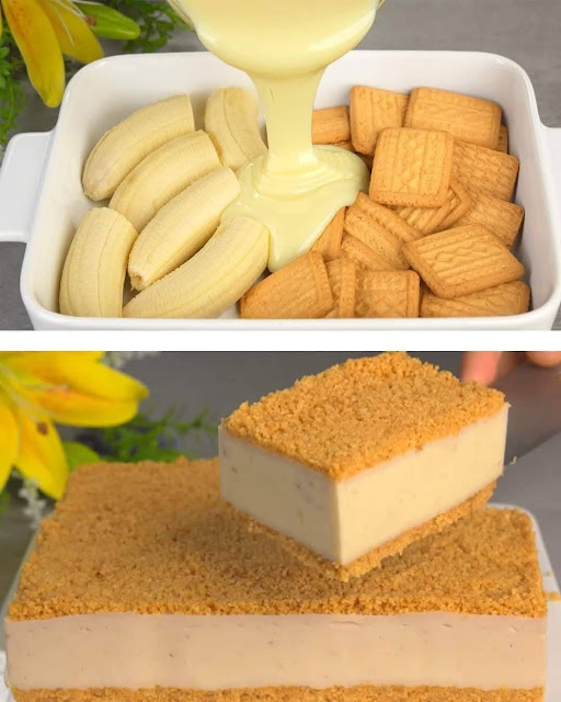 No-Bake Banana Condensed Milk Cake