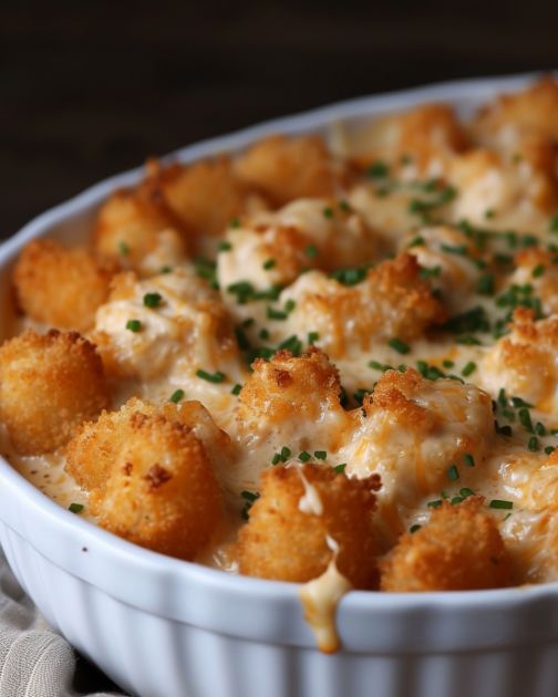 Chicken Tater Tot Bake with Creamy Ranch Sauce