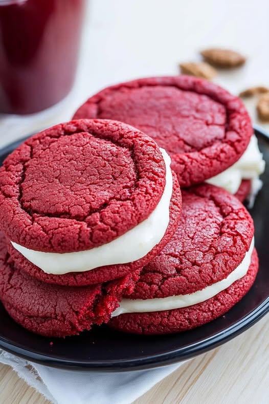 Red Velvet Sandwich Cookies