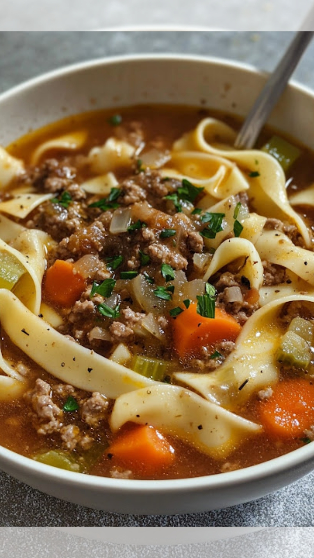 Hamburger Noodle Soup