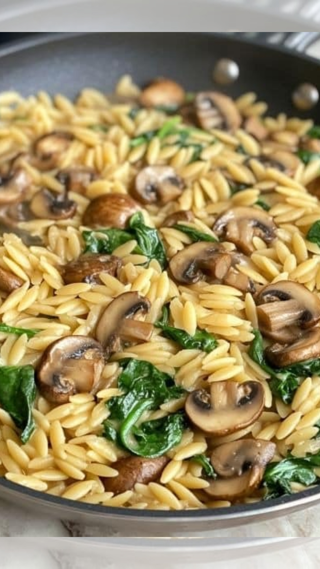 Spinach Mushroom Orzo