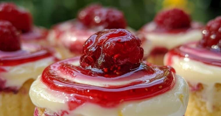 Luscious Lemon Raspberry Swirl Cheesecake Cups