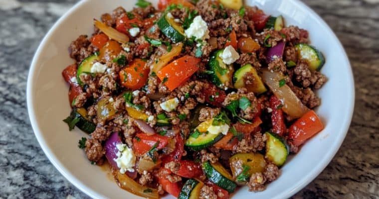 Mediterranean Ground Beef Stir Fry