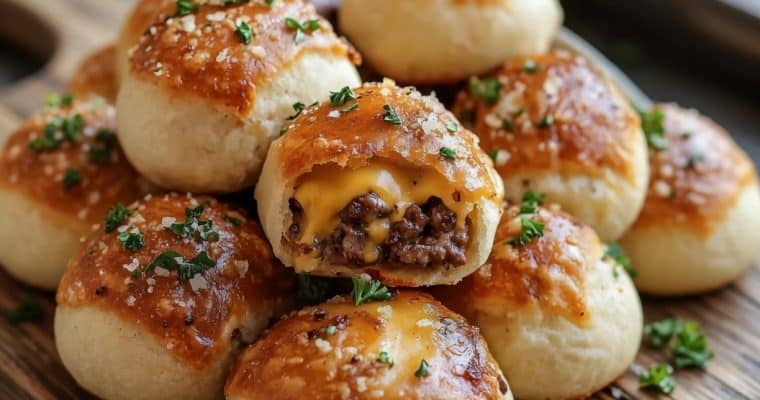 Garlic Parmesan Cheeseburger Bombs!!!
