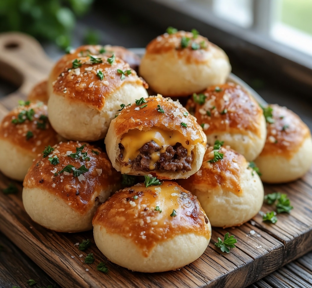 Garlic Parmesan Cheeseburger Bombs!!!