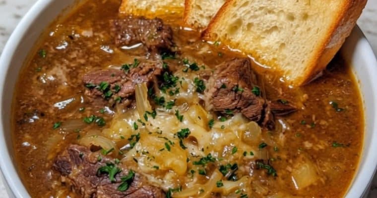 French Onion Beef Short Rib Soup