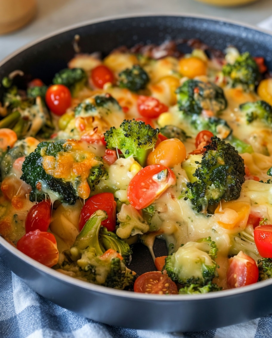 Creamy Baked Broccoli with Tomatoes and Kale Casserole