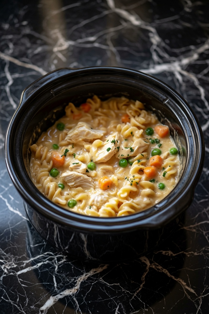 Chicken Pot Pie Noodle Skillet