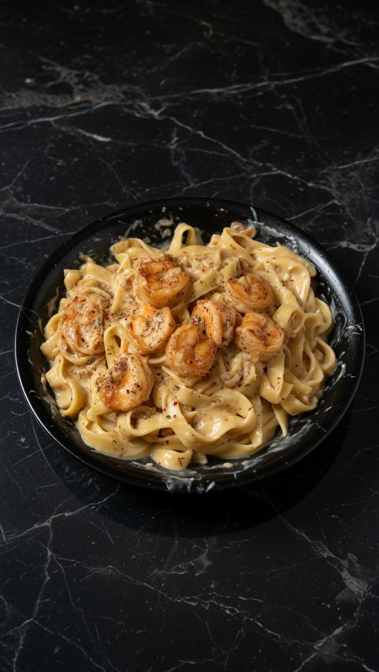 ONE PAN SHRIMP FETTUCCINE ALFREDO