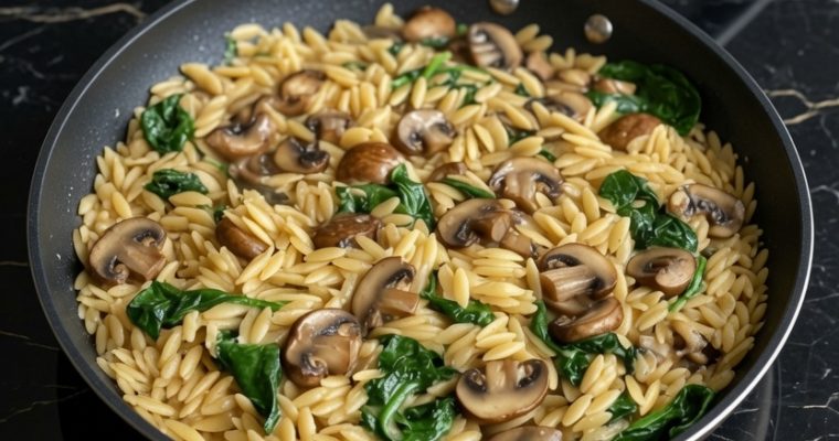 Spinach Mushroom Orzo