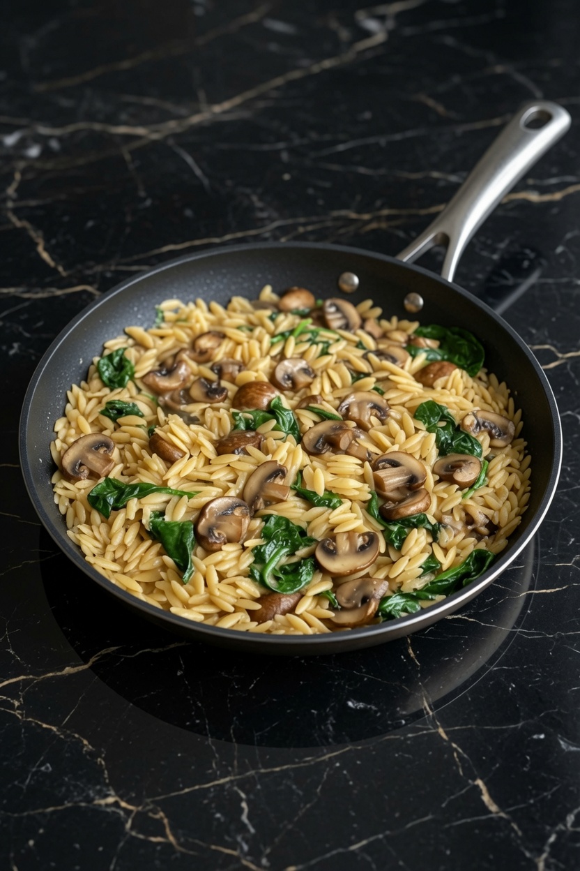 Spinach Mushroom Orzo
