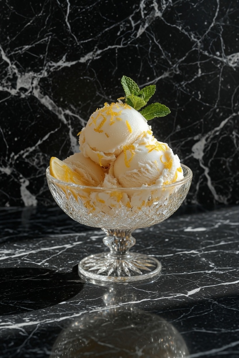 Homemade Lemon Cheesecake Ice Cream