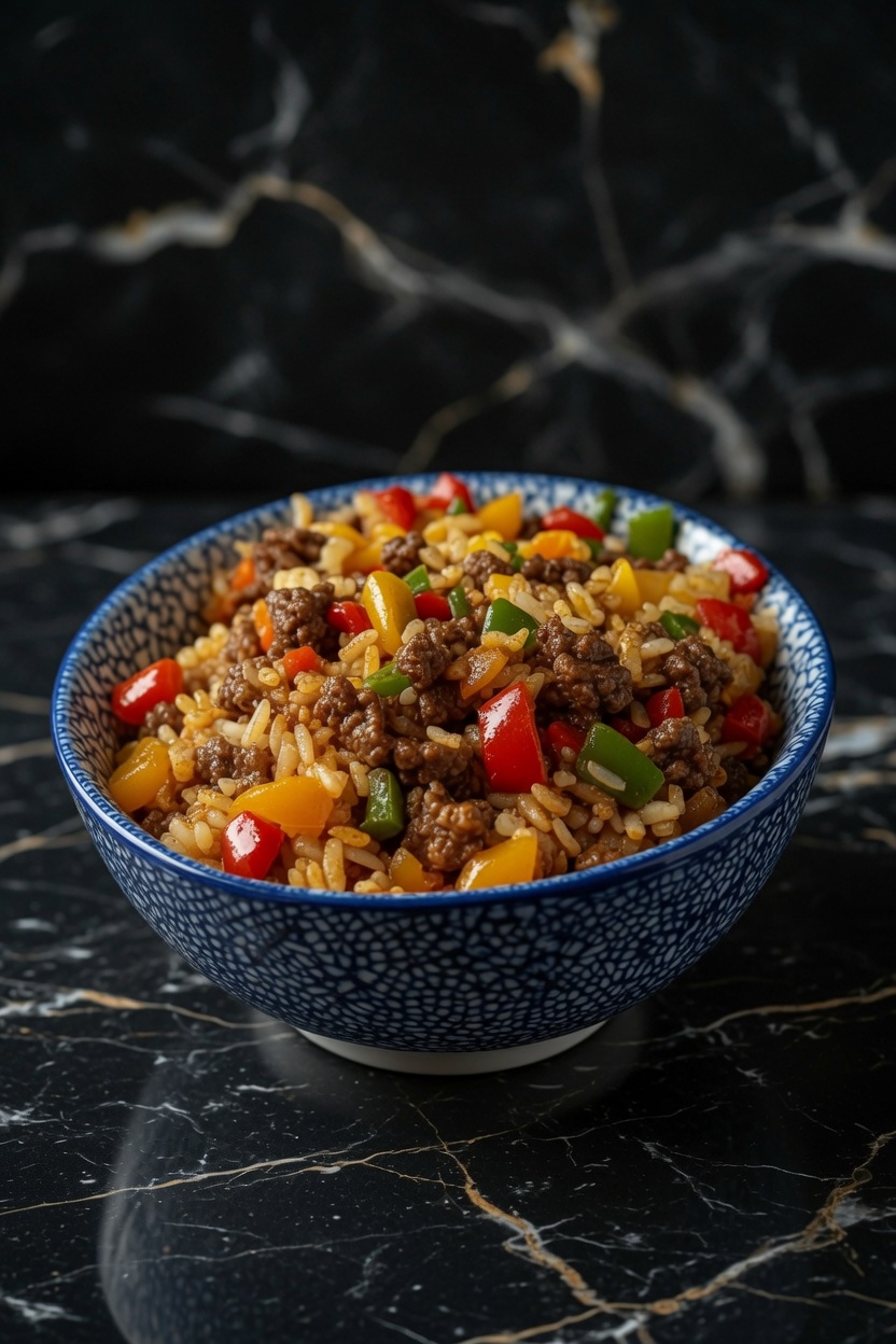 Beef and Pepper Rice Bowl