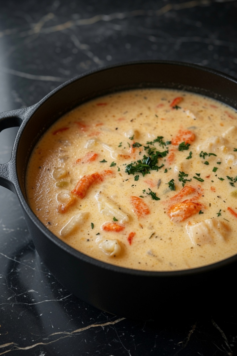 Seafood Bisque with Crab, Shrimp, and Lobster