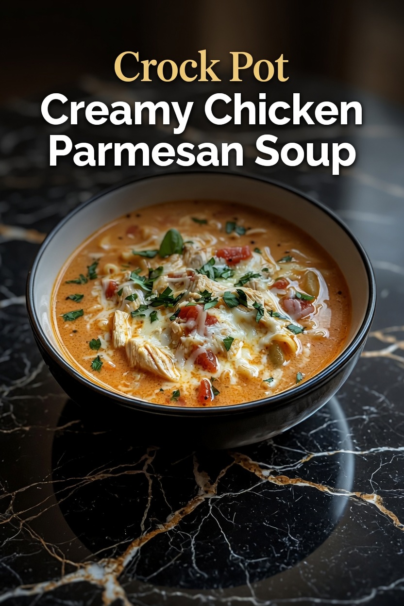 Crock Pot Creamy Chicken Parmesan Soup