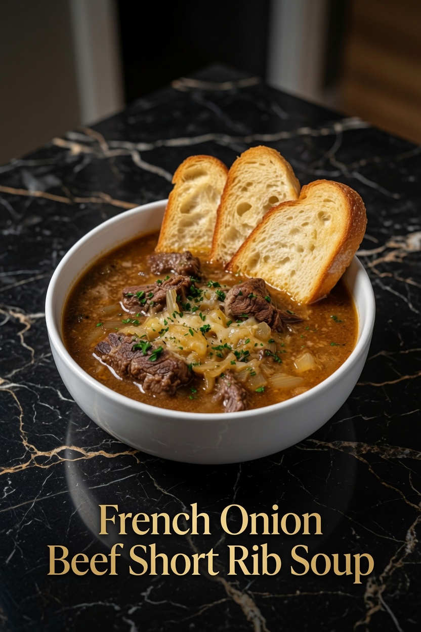 French Onion Beef Short Rib Soup