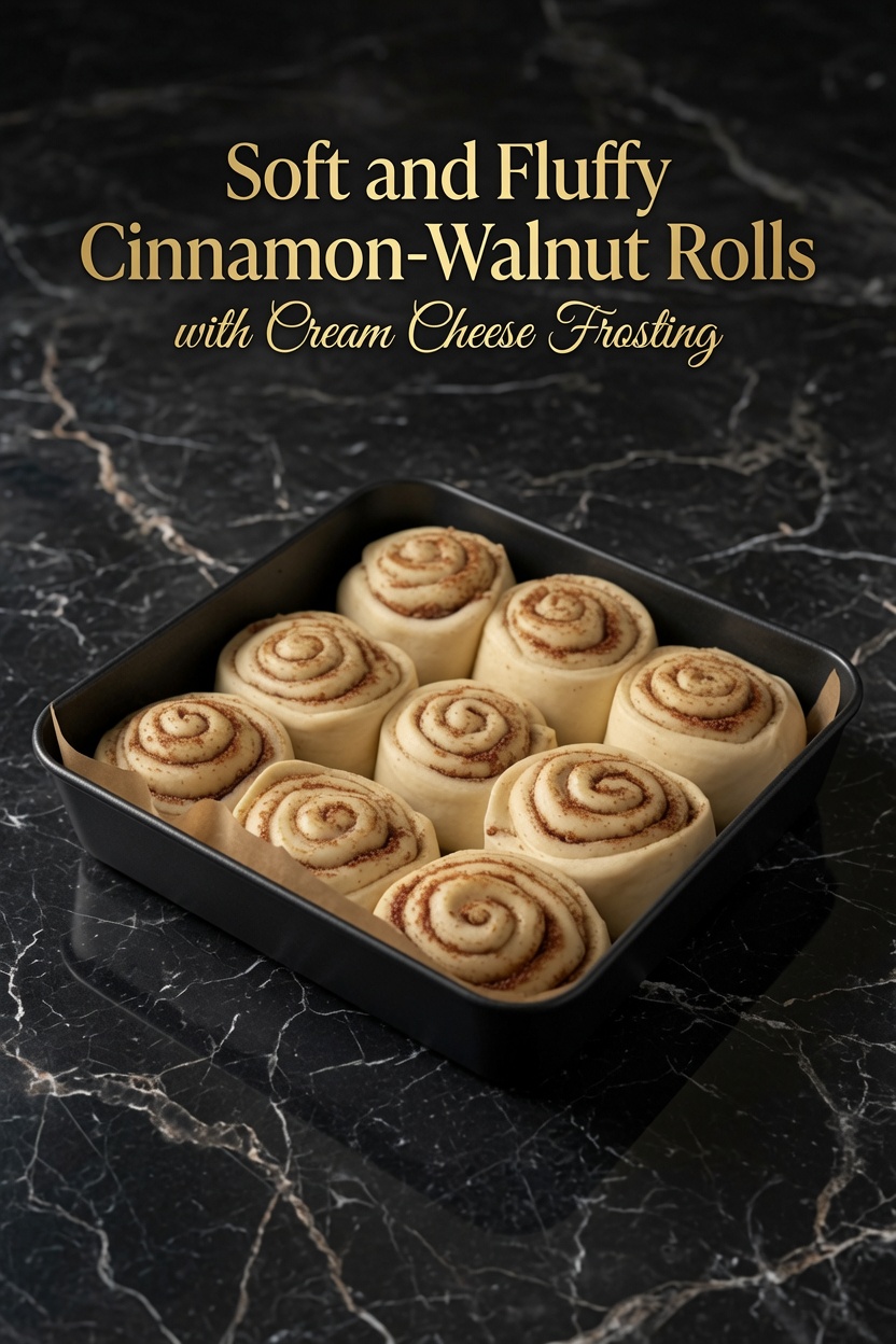 Soft and Fluffy Cinnamon-Walnut Rolls with Cream Cheese Frosting