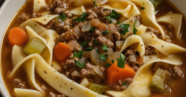 Hamburger Noodle Soup