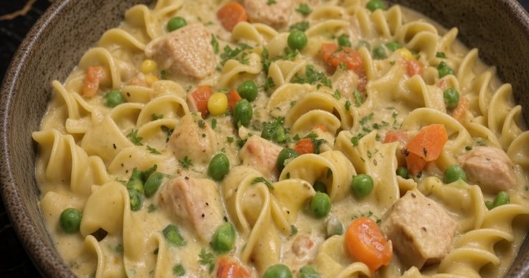 Chicken Pot Pie Noodle Skillet