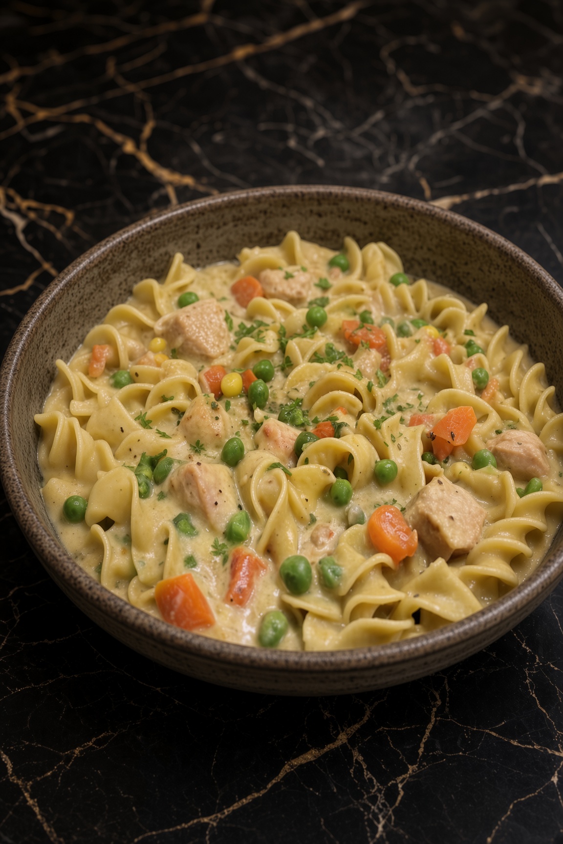 Chicken Pot Pie Noodle Skillet