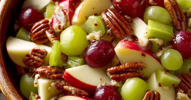 Apple Salad with Honeycrisp Apples, Celery, Grapes, Pecans, and Dried Cranberries