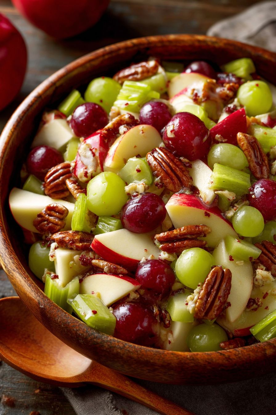 Apple Salad with Honeycrisp Apples, Celery, Grapes, Pecans, and Dried Cranberries