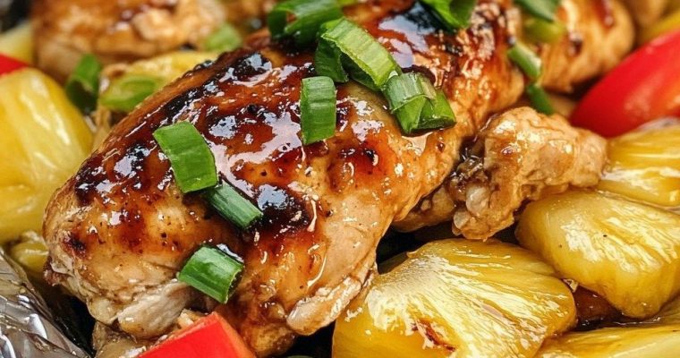 Teriyaki Chicken and Pineapple Foil Packets