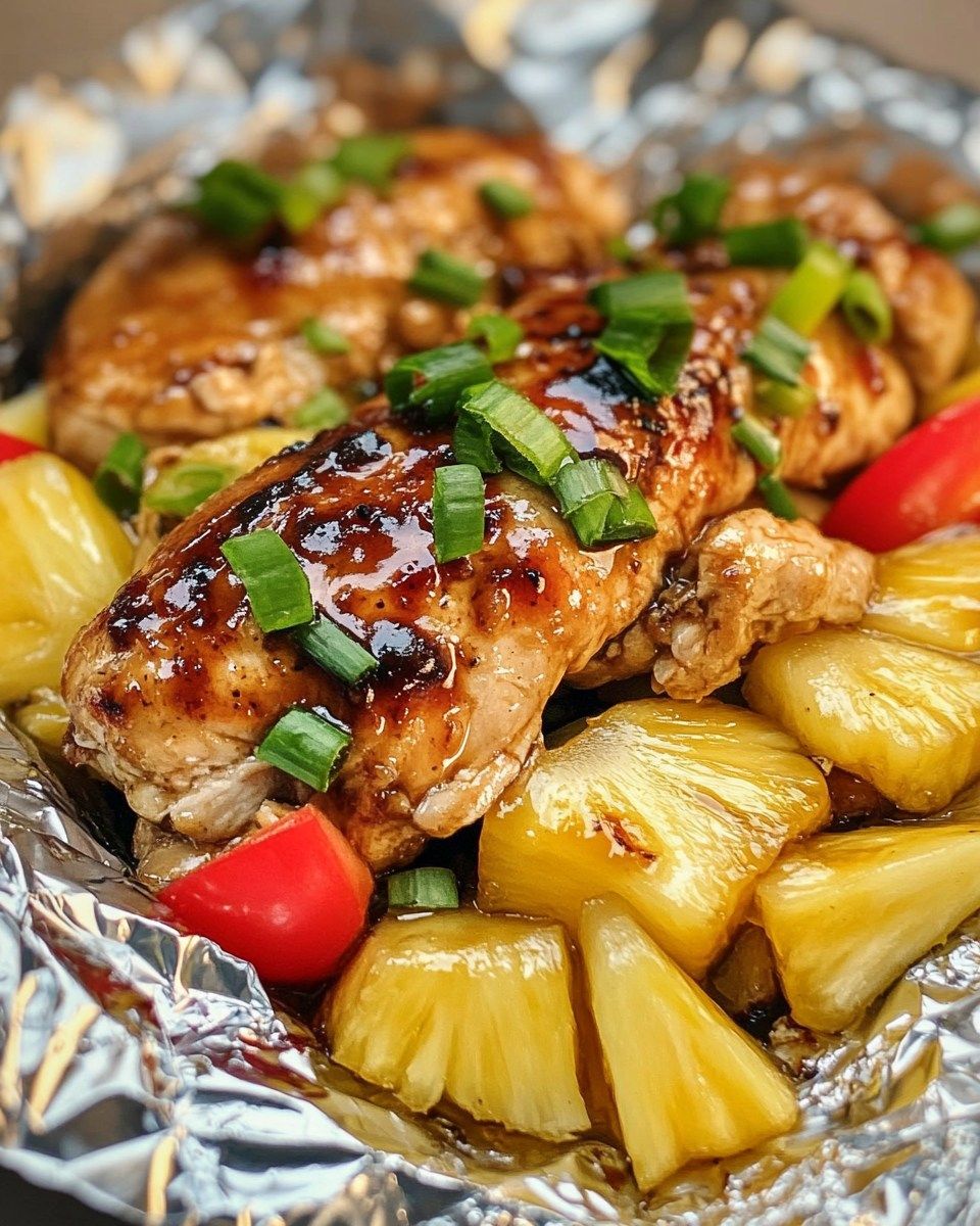 Teriyaki Chicken and Pineapple Foil Packets