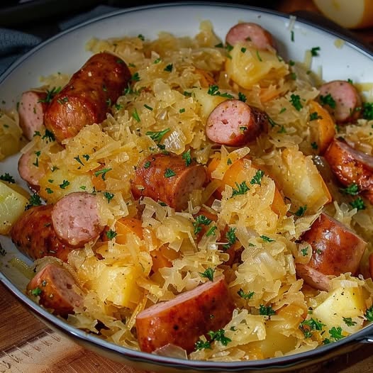 Polish Sausage, Sauerkraut And Potatoes (Crockpot)