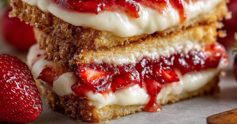 Fried Strawberry Cheesecake Sandwiches