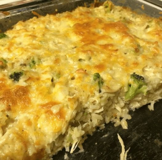 Broccoli Rice Cheese and Chicken Casserole