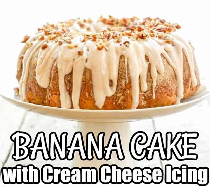 Banana Bundt Cake with Cinnamon Cream Cheese Icing