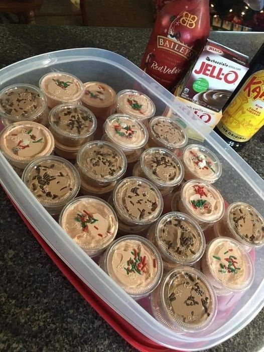 Kahlua and Baileys Pudding Shots