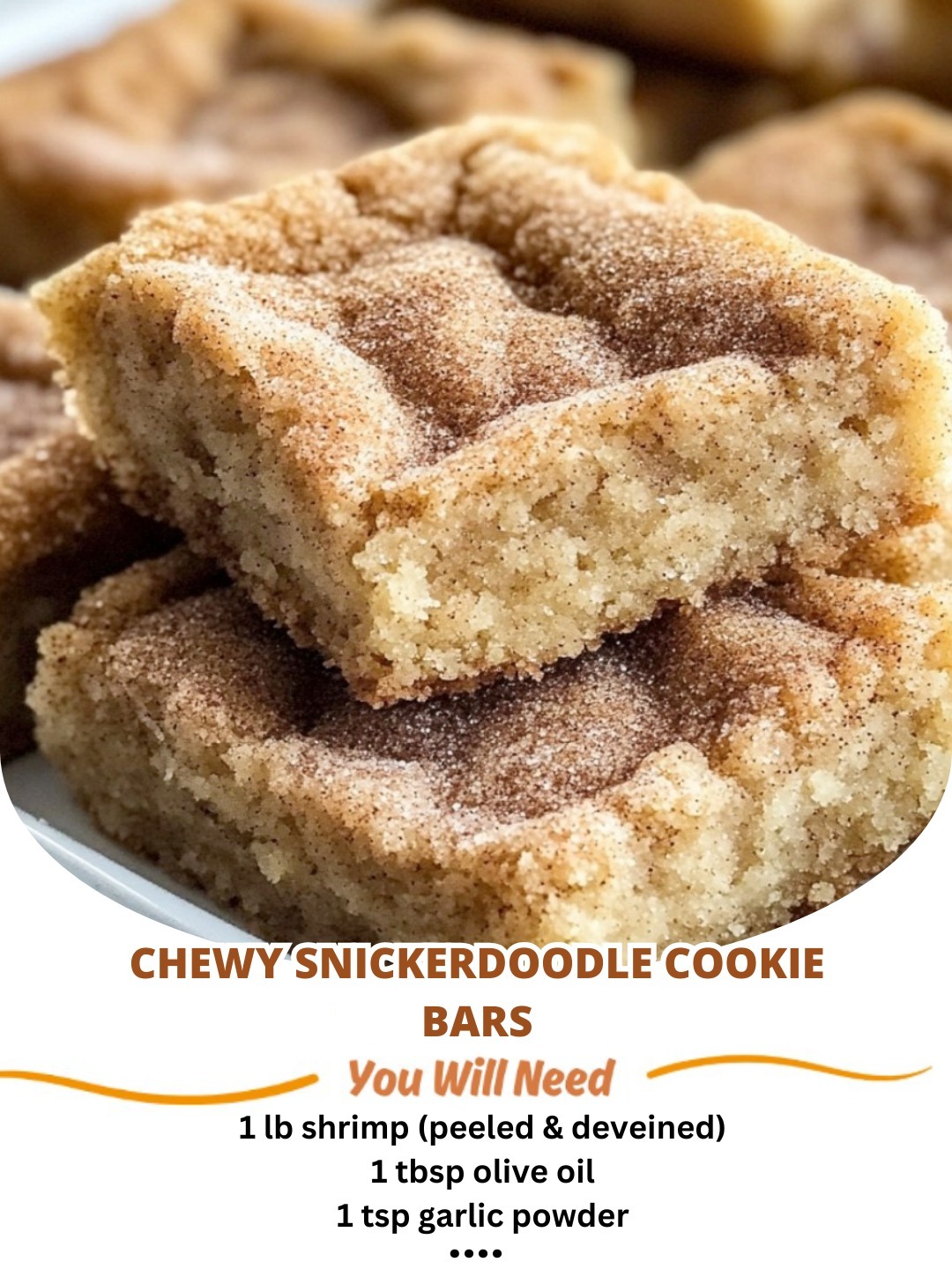 Chewy Snickerdoodle Cookie Bars