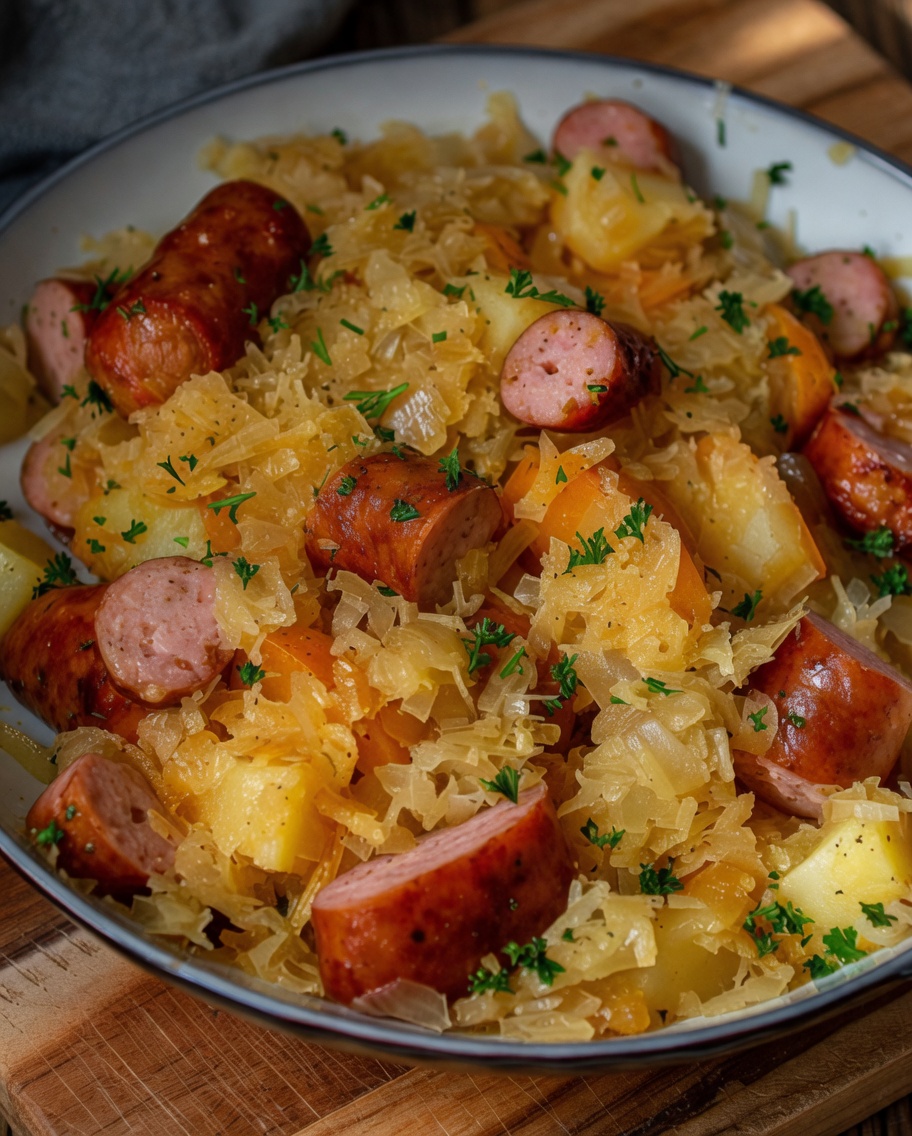 Polish Sausage, Sauerkraut And Potatoes (Crockpot)