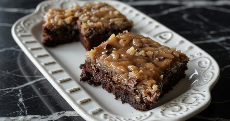 German Chocolate Poke Cake