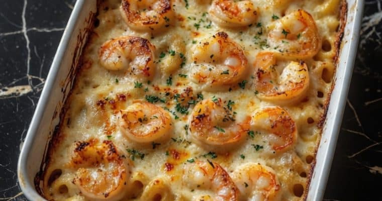 Shrimp Scampi Pasta Bake
