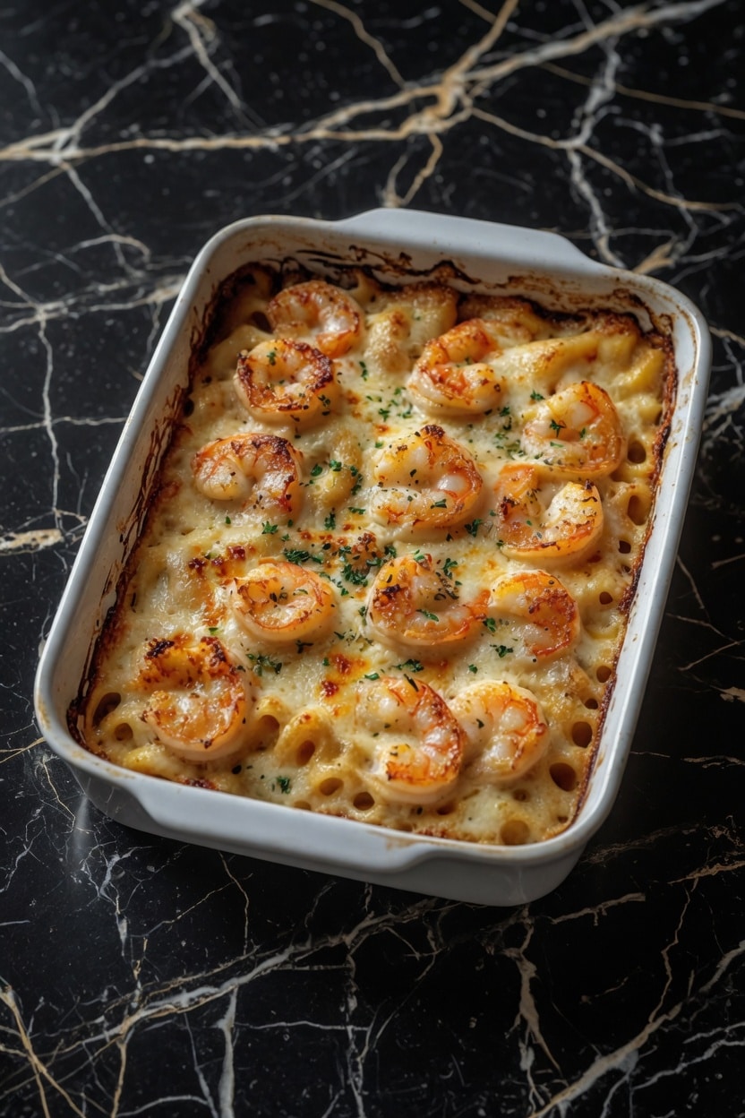 Shrimp Scampi Pasta Bake