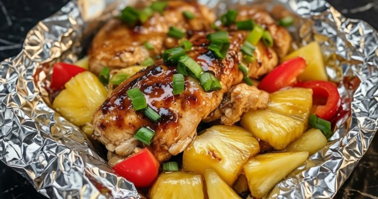 Teriyaki Chicken and Pineapple Foil Packets